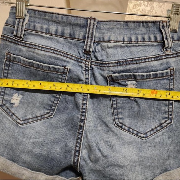 Denim Distressed Shorts - Blue Savy - Size 5/27 - Picture 11 of 14